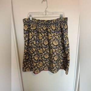 SUNDANCE Catalog $128 Reversible Pull‎ On Printed A-Line Skirt Size XL
